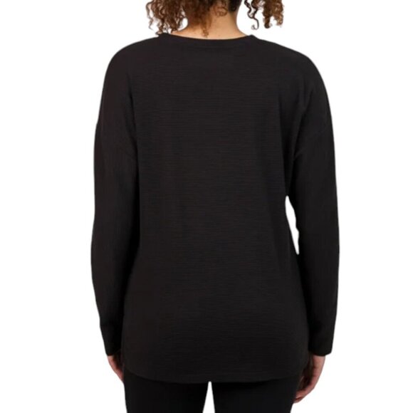 NEW Ellen Tracy Ottoman Ribbed Top | Black - Picture 2 of 6